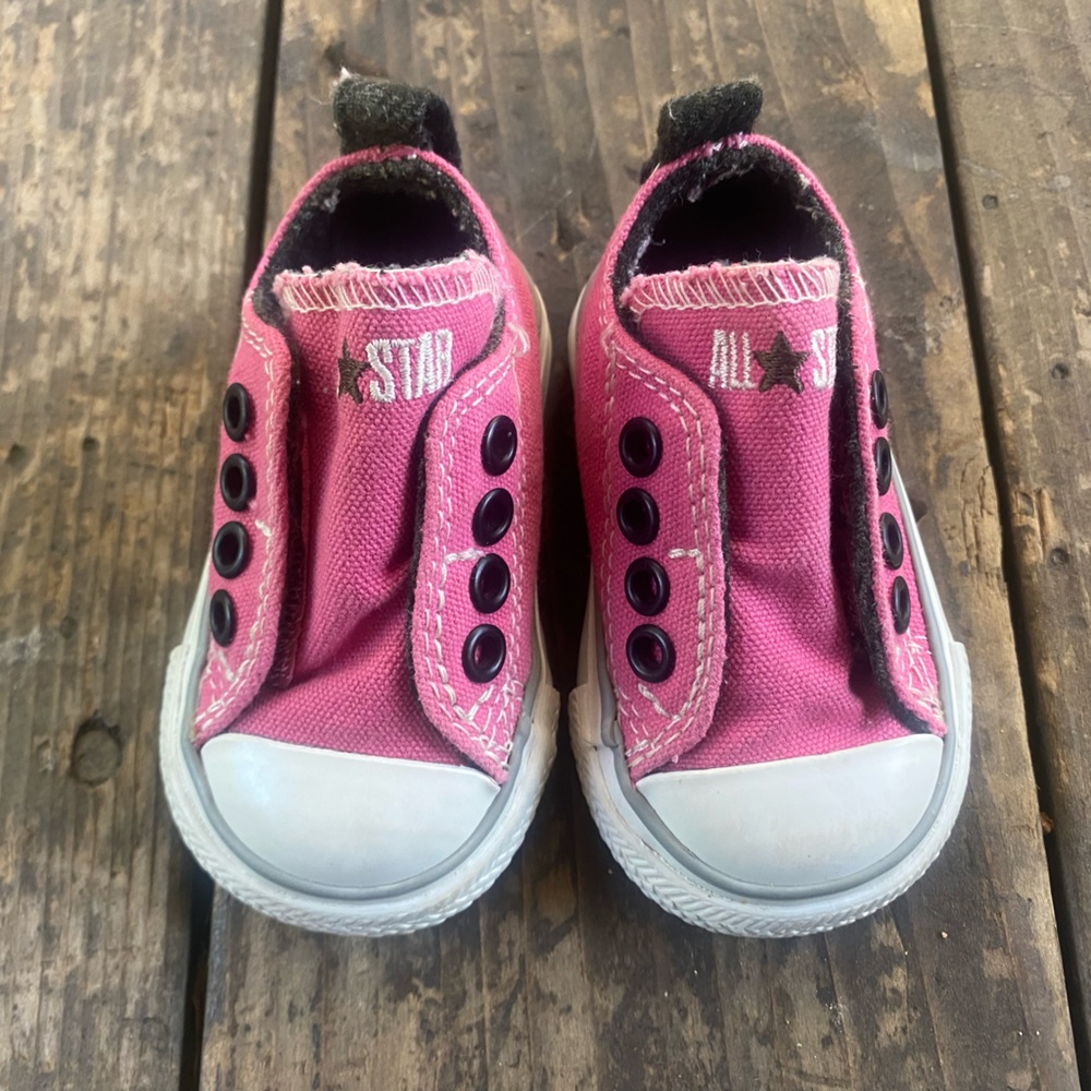 Pink Baby Toddler Girl Converse Shoes - Size 2